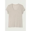 American Vintage WOMEN'S T-SHIRT JACKSONVILLE Cream melange