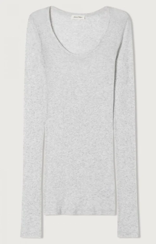 American Vintage WOMEN'S T-SHIRT MASSACHUSETTS HEATHER GREY