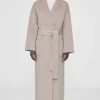 Anine Bing Dylan Maxi Coat Taupe Cashmere Blend