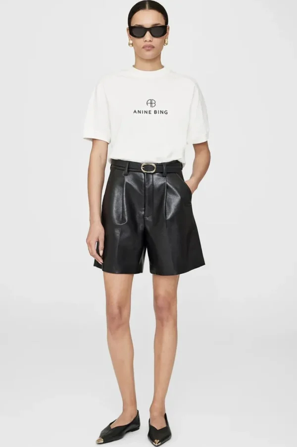 Anine Bing Jaylin Tee Monogram Ivory