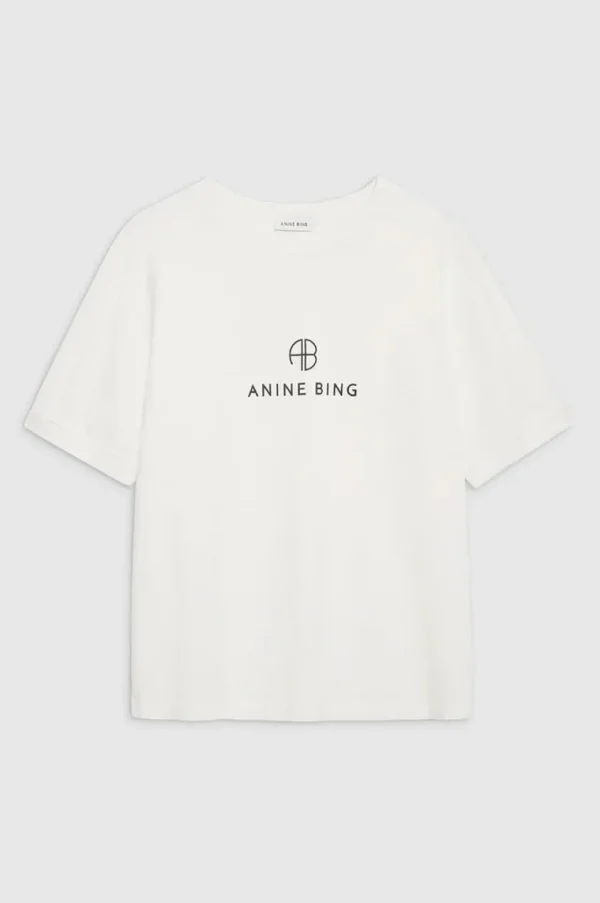 Anine Bing Jaylin Tee Monogram Ivory