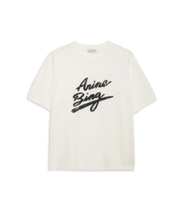 Anine Bing Jaylin Tee Signature Ivory