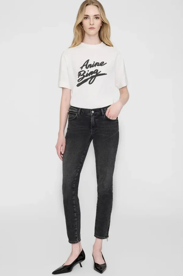 Anine Bing Jaylin Tee Signature Ivory