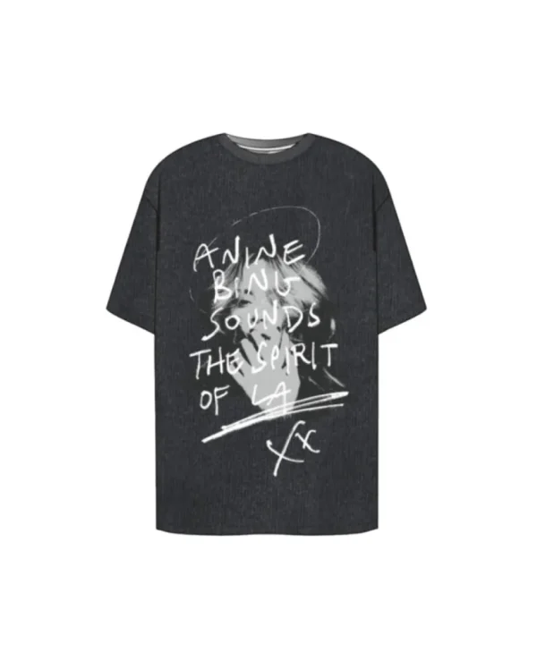 Anine Bing Kent Tee Spirit Washed Black