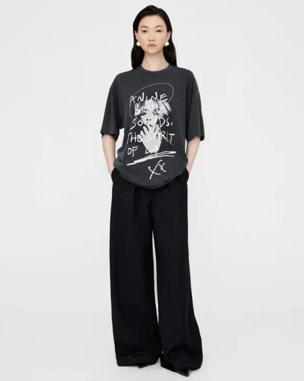 Anine Bing Kent Tee Spirit Washed Black