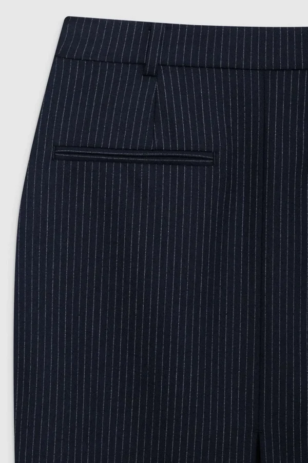 Anine Bing Kora Skirt Navy Pinstripe