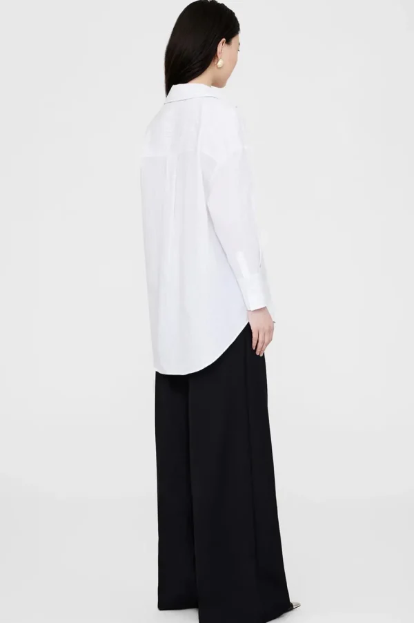 Anine Bing Mika Shirt White and Black Stripe