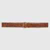 Anine Bing Mila Belt Embossed Brown