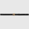 Anine Bing Monigram Belt Black Embossed