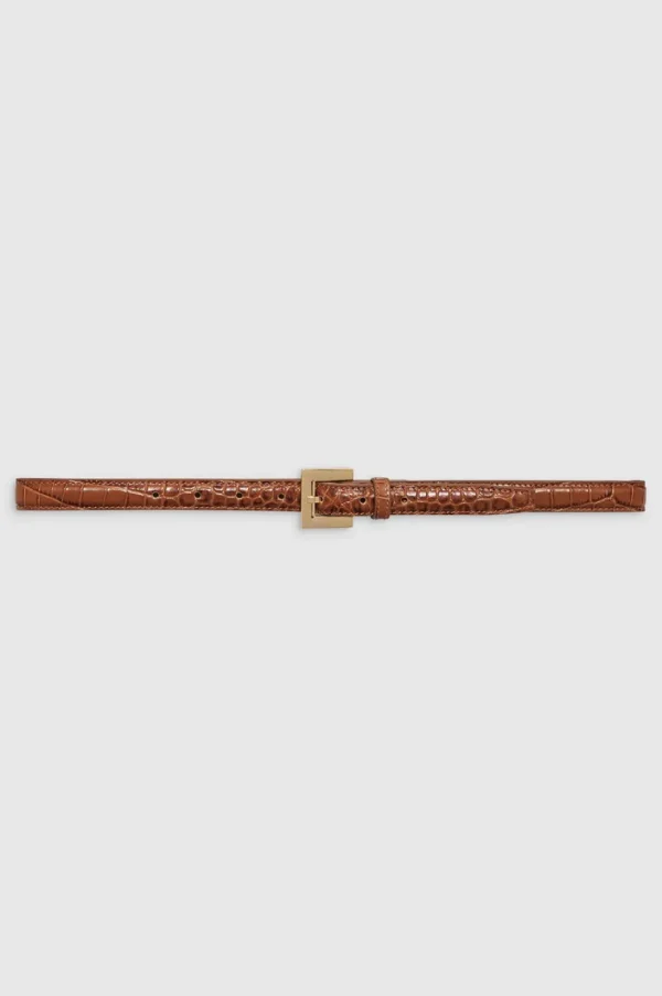 Anine Bing Nicola Belt Embossed Brown