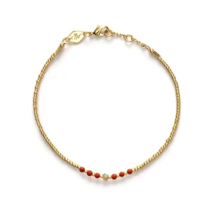 ANNI LU BEAD & GEM BRACELET CORAIL