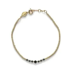 ANNI LU BEAD & GEM BRACELET - BLACK
