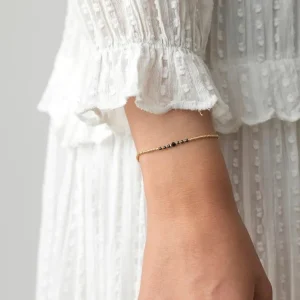 ANNI LU BEAD & GEM BRACELET - BLACK