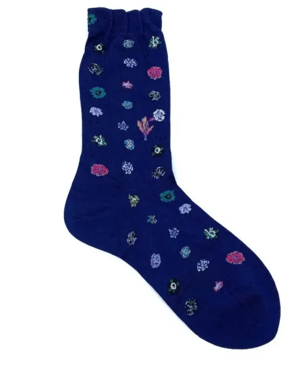Antipast Socks Polka Flower Navy