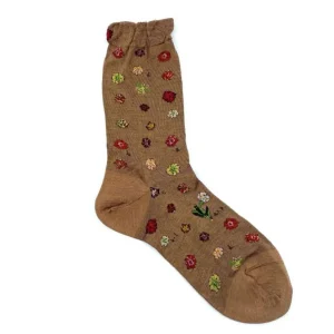 Antipast Socks Polka Flower Brown