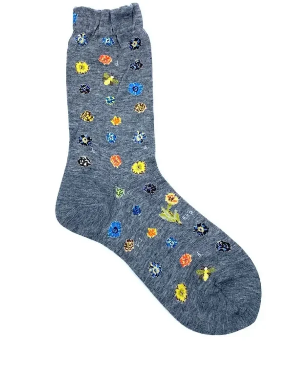 Antipast Socks Polka Flower Mix Grey
