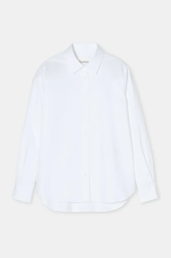 Closed Cotton Poplin Blouse White