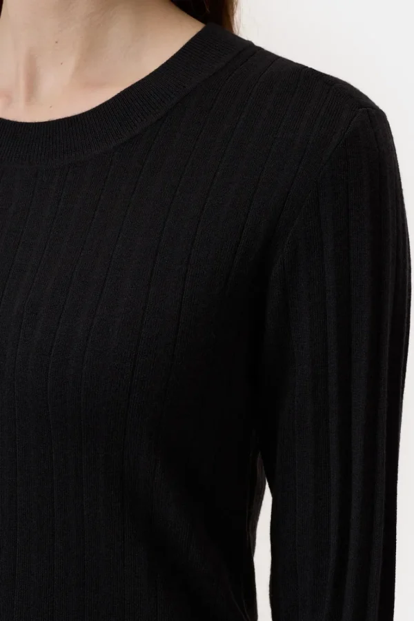 CLOSED CREW NECK IN WOOL-SILK BLEND FADED GREEN
