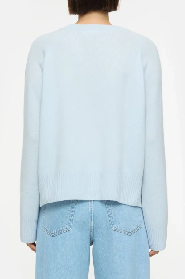 Closed Crew Neck Wide Sleeve Light Blue Sky