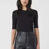 Closed Crewneck Shortsleeve Cotton and Modal T-shirt Black