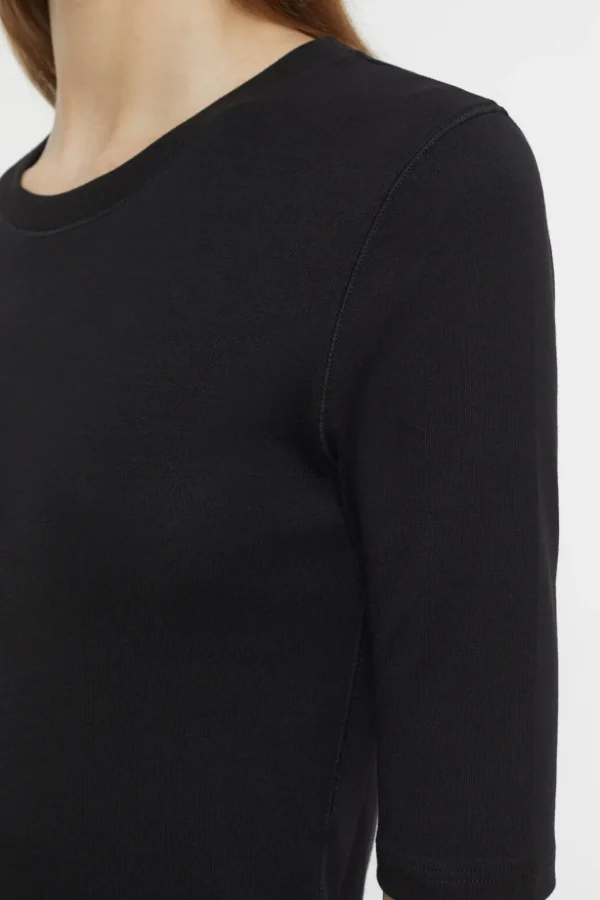 Closed Crewneck Shortsleeve Cotton and Modal T-shirt Black