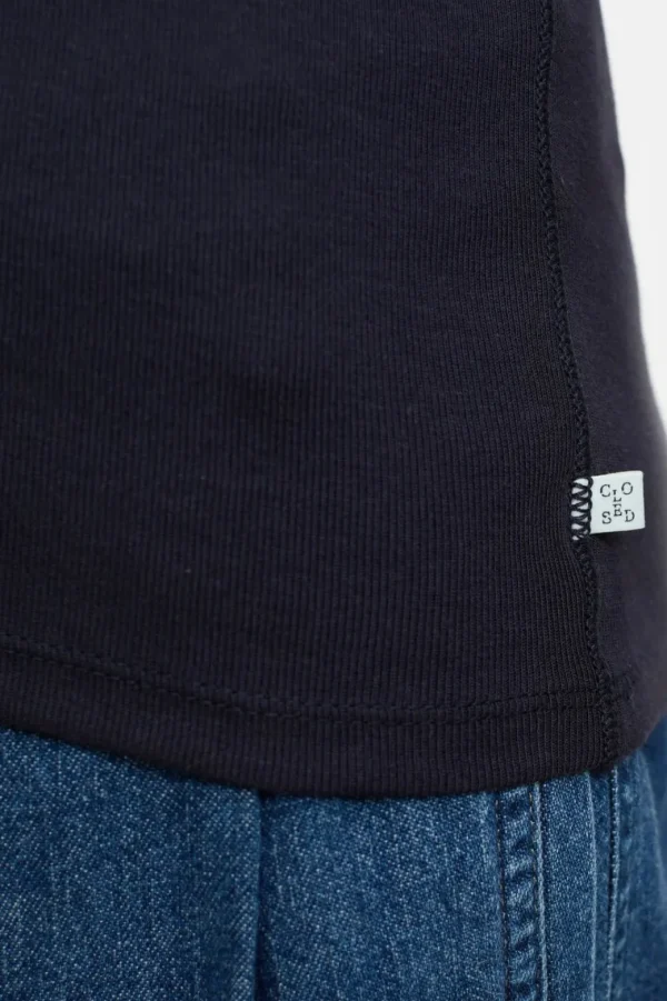 Closed Crewneck Shotsleeve Cotton and Modal T-shirt Navy