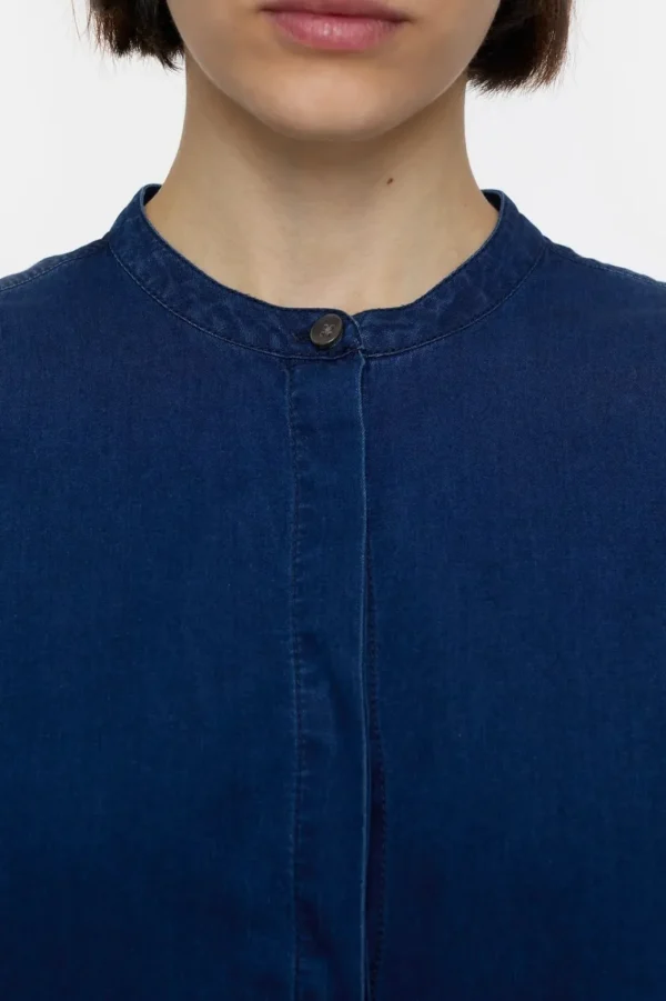 CLOSED TURN UP SHIRT NDIGO DARK BLUE