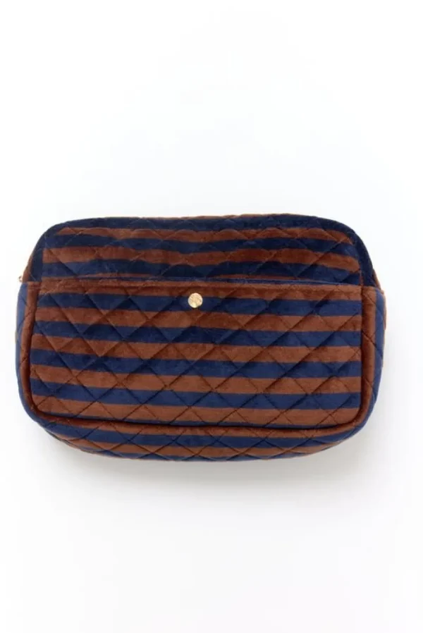 Fan Palm Beauty Bag Large Hazel Nut Velvet