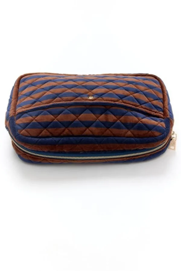 Fan Palm Beauty Bag Large Hazel Nut Velvet