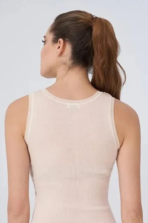 Fraly Tulle Top Uld/silke Nude