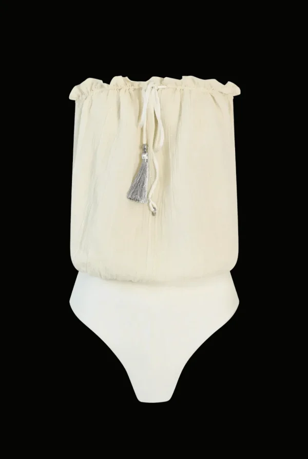 HANNE BLOCH IVORY BANDEAU SILKE BADEDRAGT