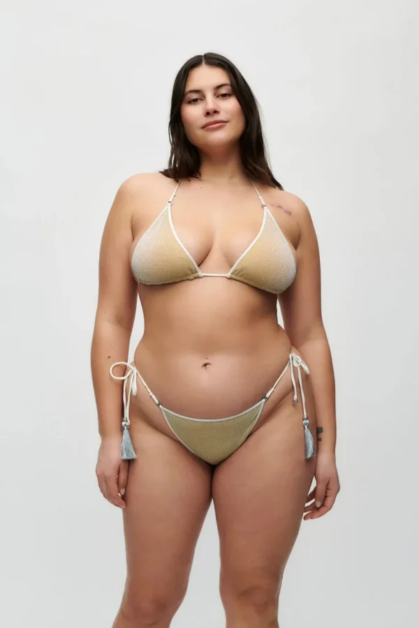HANNE BLOCH IVORY GLITTER TRIANGLE BIKINI