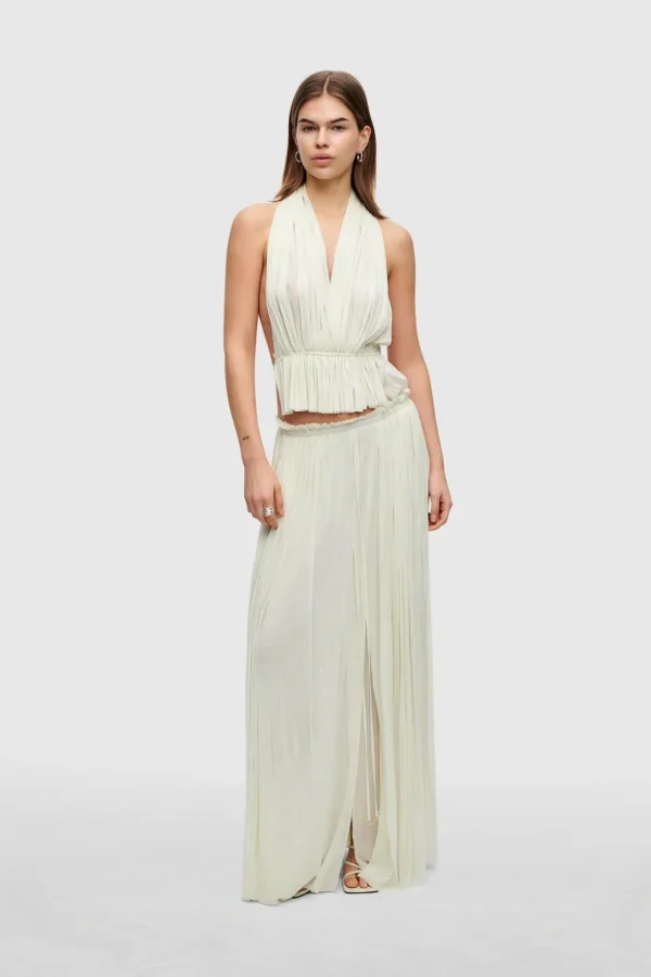 HANNE BLOCH IVORY SILK TULLE TOP