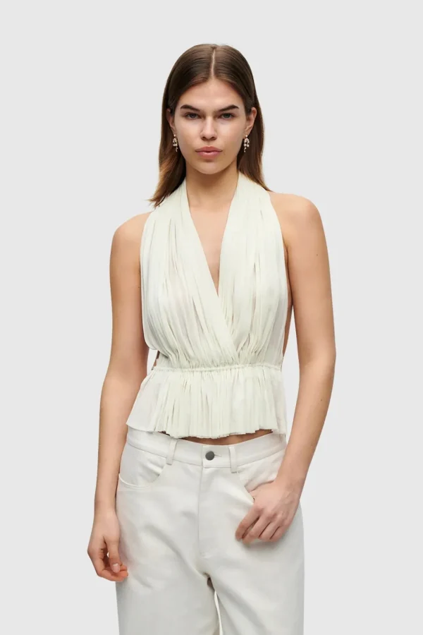 HANNE BLOCH IVORY SILK TULLE TOP