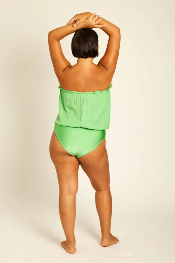 Hanne Bloch Mint Bandeau Silk Swimsuit