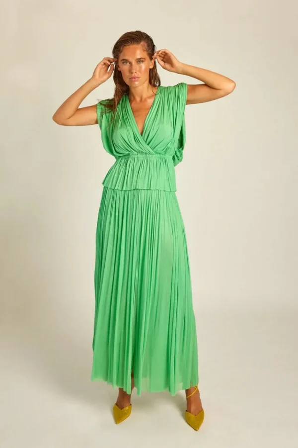 Hanne Bloch Mint Silk Tulle Top Green