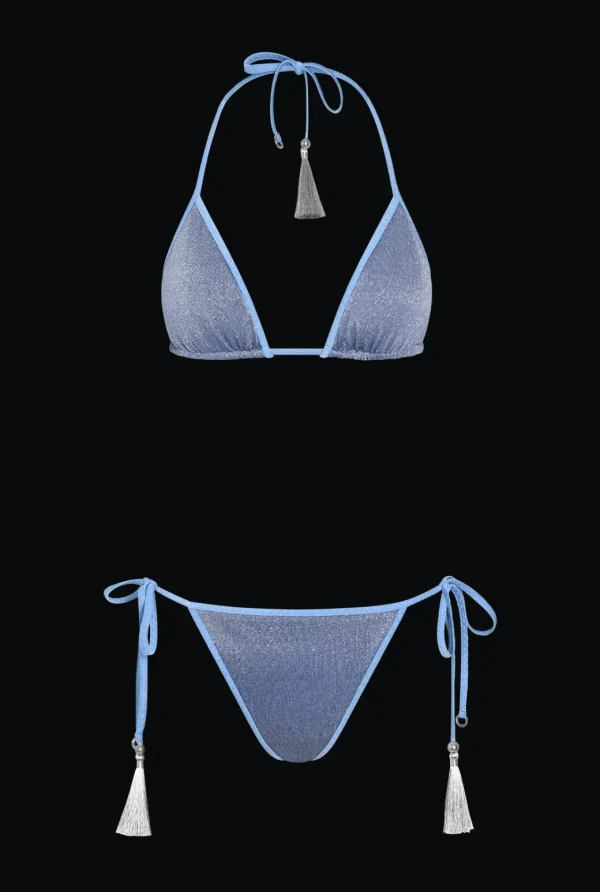 Hanne Bloch Skyblue Glitter Triangle Bikini