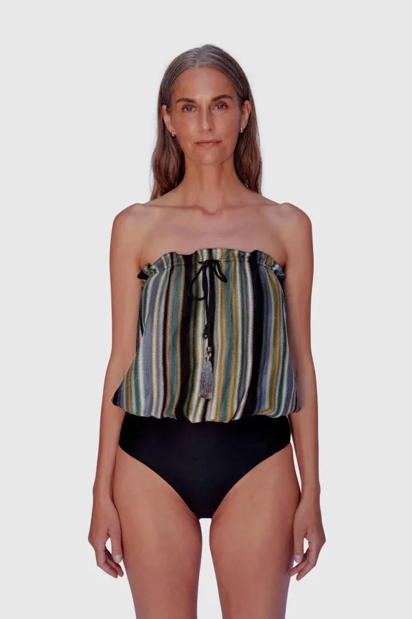 HANNE BLOCH STRIPE KNIT BANDEAU BADEDRAGT