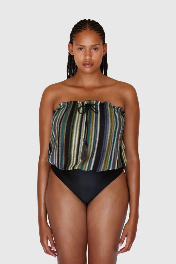 HANNE BLOCH STRIPE KNIT BANDEAU BADEDRAGT