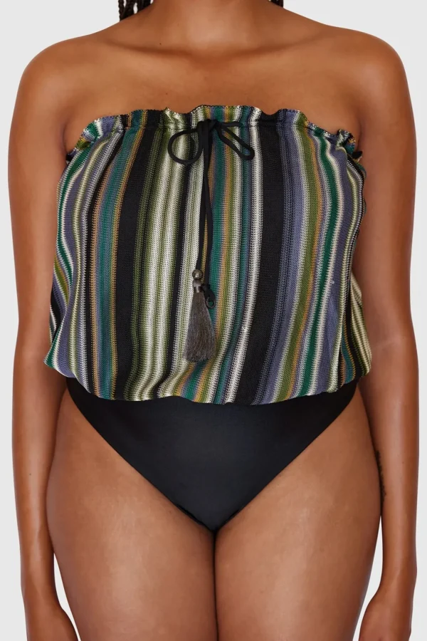 HANNE BLOCH STRIPE KNIT BANDEAU BADEDRAGT