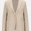 Harris Wharf Stand Up Collar Blazer Bicolour Frisé White & Beige