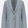 Harris Wharf Stand Up Collar Blazer Bicolour Frisé Denim