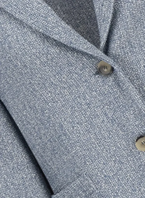 Harris Wharf Stand Up Collar Blazer Bicolour Frisé Denim