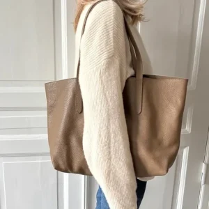 INFINITO KARIN LEATHER TOTE/SHOPPER TAUPE