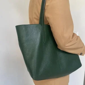 Infinito Karin Leather Tote/Shopper Forest