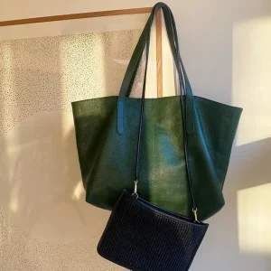 Infinito Karin Leather Tote/Shopper Forest
