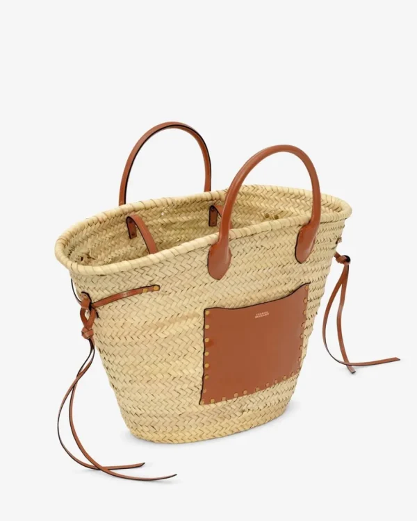 Isabel Marant Cadix Raffia and Leather Basket Bag