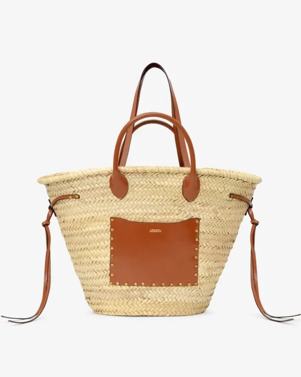 Isabel Marant Cadix Raffia and Leather Basket Bag