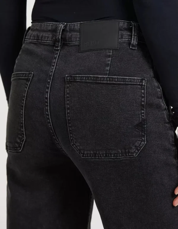 Reiko Wide Denim Pom Black