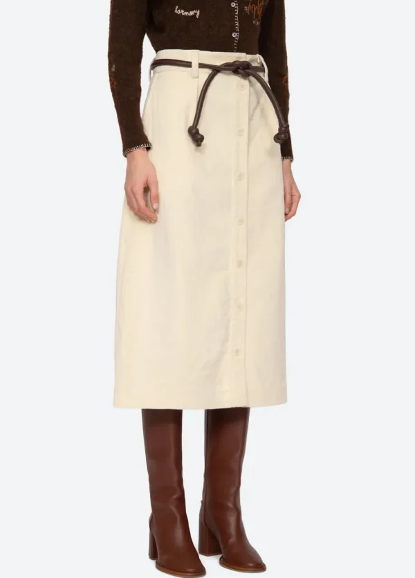 Sea New York Carine Corduroy Button Down Skirt